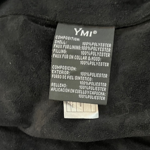 YMI Black Puffer Jacket with Detachable Hood - Picture 6 of 8